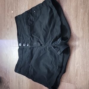 High Waisted Black Soft Jean Shorts